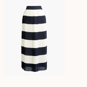 J. Crew Black and White Striped Midi Skirt